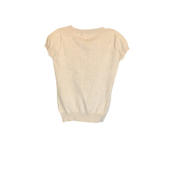 Zara Cap Sleeve Knit Top Large Beige Mini 90’s Y2K Style - Picture 2 of 3